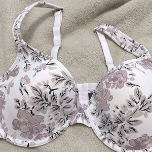 Vince Camuto Floral Print Bra - White and Pink